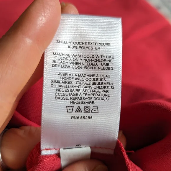 Express 3/4 Sleeve Button Detail Knee Length Dress in Red, Size Medium - Picture 8 of 8